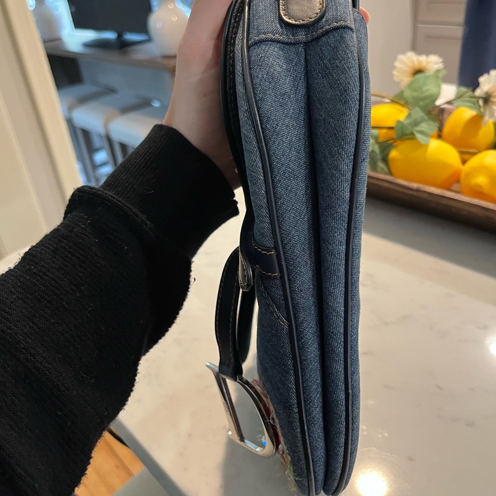 RARE Christian Dior Galliano Denim Embellished Saddle Bag - Picture 11 of 16